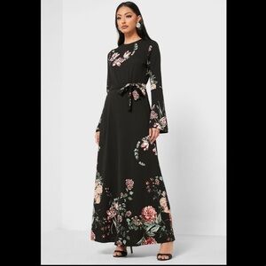 Long sleeve summer floral dress
